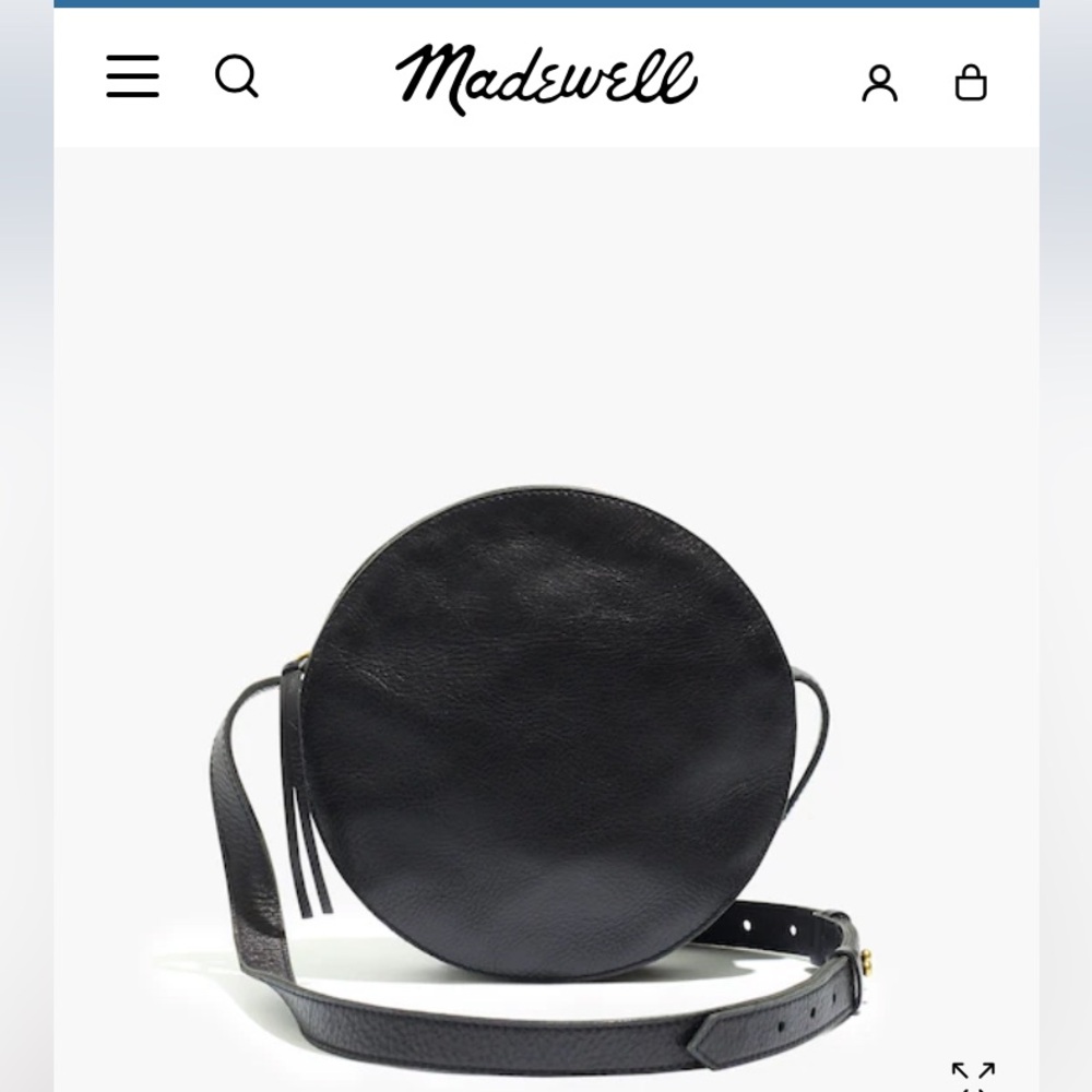 Madewell The Simple Circle Crossbody Black Leather Bag AA105